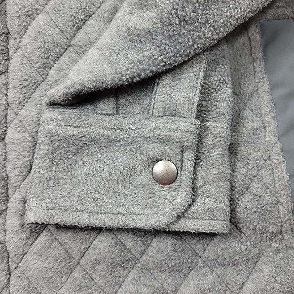 Banana Republic Quilted Jacket XLarge Womens Gray Full Zip Snap Front Pockets - Picture 5 of 5